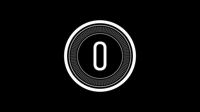 Countdown Timer with the Number 2 Prominently Displayed Inside a Circular Gauge with Segmented Progress Bars on a Black Background