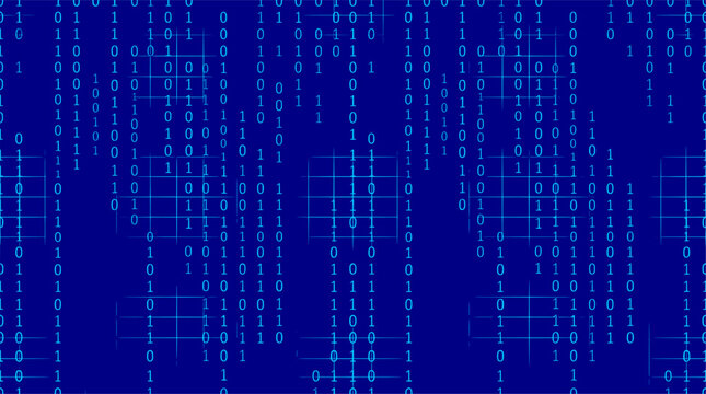 Binary code seamless pattern technology background. Matrix, digital, data, cryptography, programming, cyberspace, internet, security, tech, network