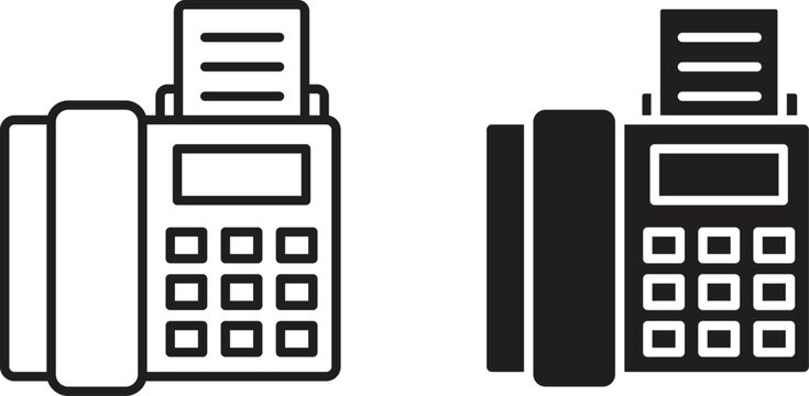 Fax machine icon vector editable. black vectors set