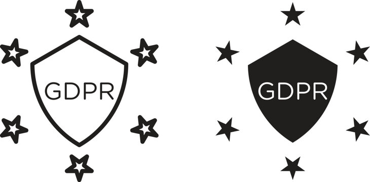 GDPR icon vector editable. black vectors set