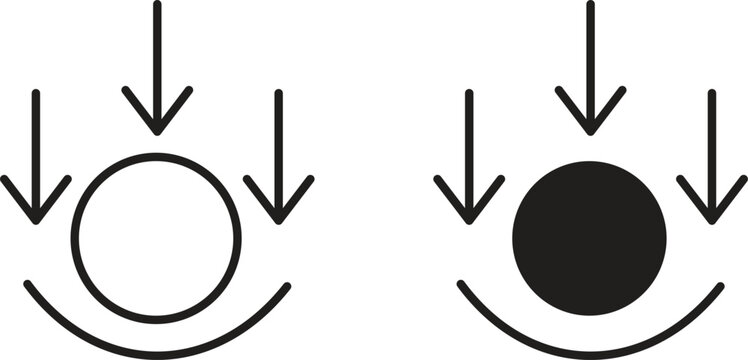 Gravity icon vector editable. black vectors set