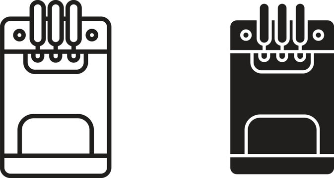 Ice cream maker icon vector editable. black vectors set