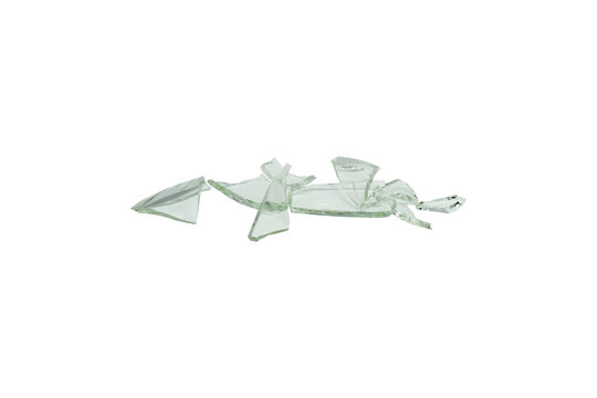 Broken Glass Shards Isolated on Transparent Background, Realistic Cracked Window Fragments Collection PNG