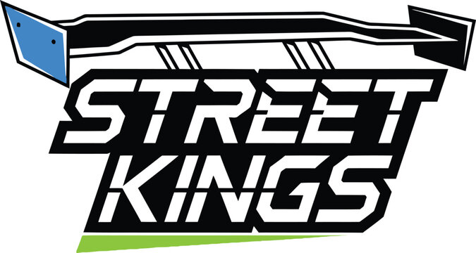 Street Kings modern aggressive typography logo with colorful custom spoiler