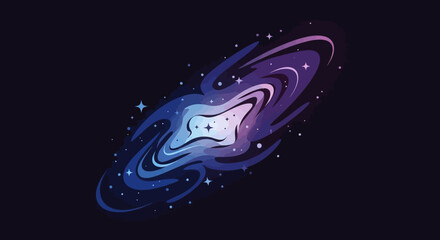 Fototapeta premium Vibrant Spiral Galaxy with Stars - Cosmic Space Illustration
