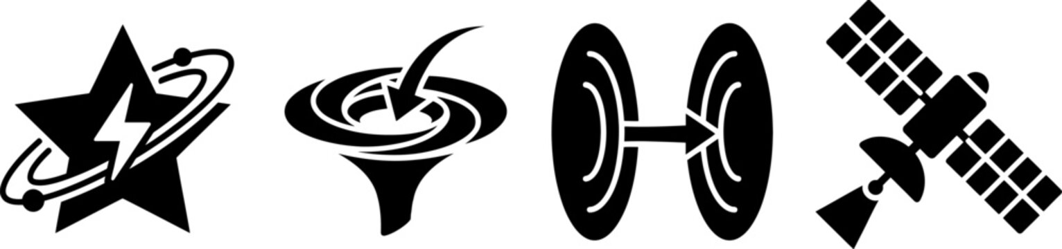Interstellar Energy Icons Solid Filled Vector