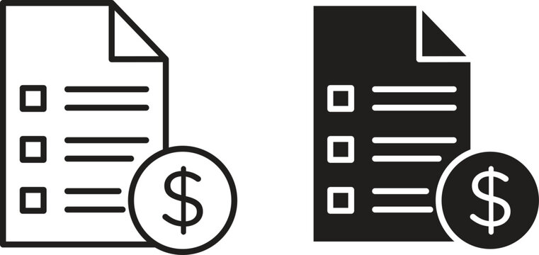 Price list icon vector editable. black vectors set