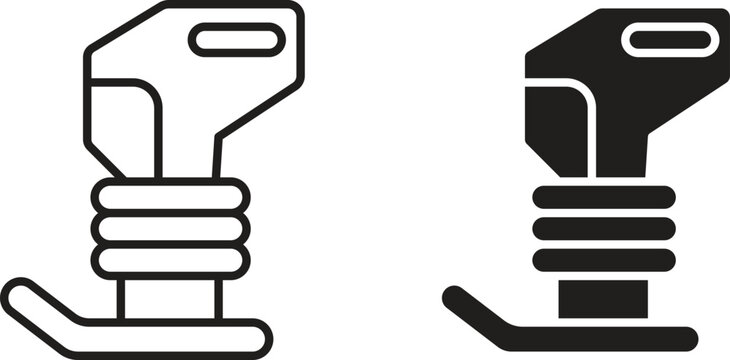 Rammer icon vector editable. black vectors set