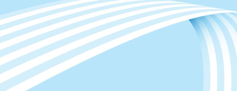 Light blue background with white curved stripes, smooth texture vector