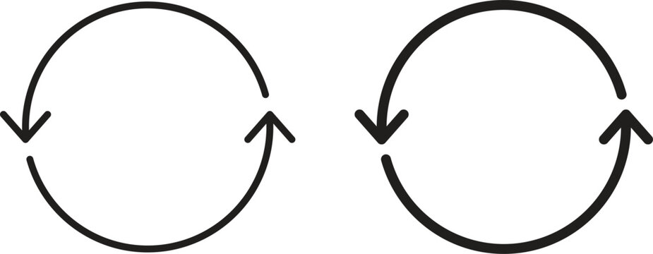 Recurring icon vector editable. black vectors set