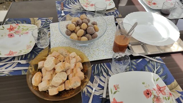 Traditional canarian papas arrugadas with mojo sauce