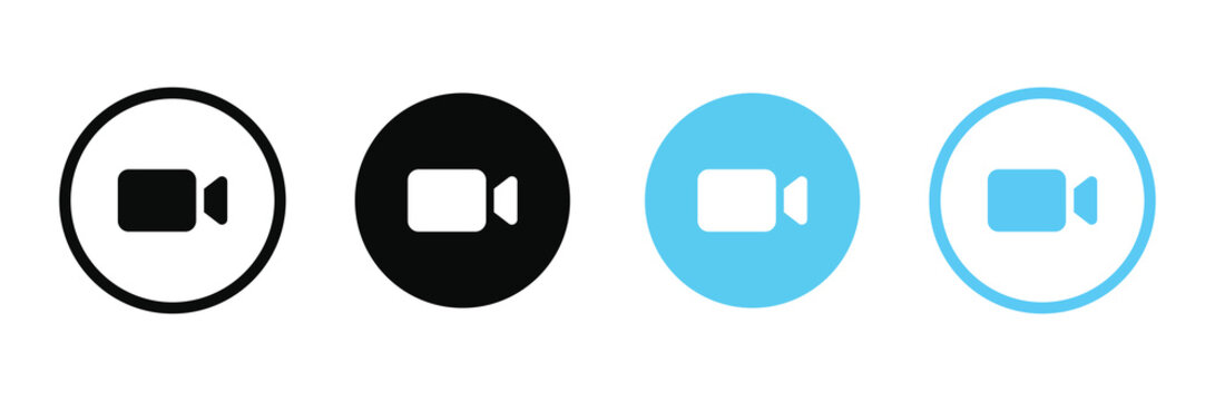 video camera icon for streaming , facetime icons video call symbol. vector illustration eps10