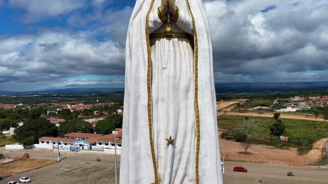 Our Lady Of Fatima In Crato In Ceara Brazil. Pilgrimage Skyline. Our Lady Of Fatima Monument Landscape. Our Lady Of Fatima In Crato In Ceara Brazil. Catholic Temple. 