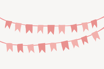 Obraz premium Pink festive bunting background, feminine design
