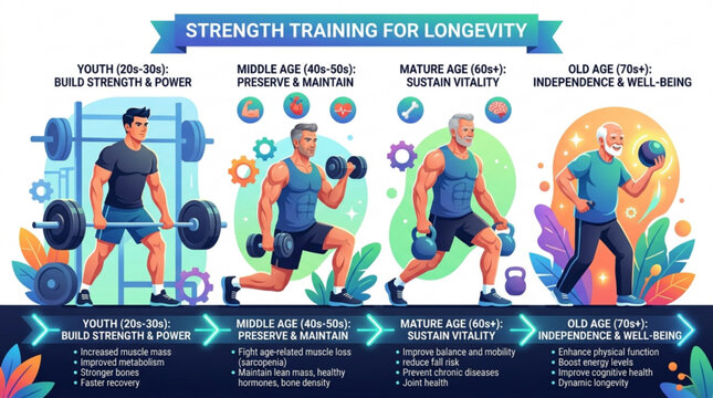 Strength training for longevity across different age groups