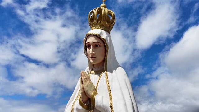 Our Lady Of Fatima In Crato In Ceara Brazil. Pilgrimage Skyline. Our Lady Of Fatima Monument Landscape. Our Lady Of Fatima In Crato In Ceara Brazil. Catholic Temple. 