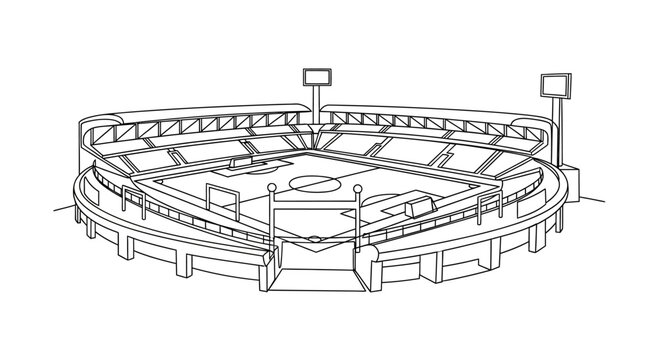 Detailed illustration of a baseball stadium.