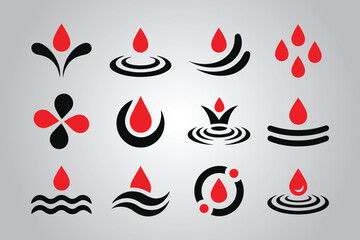 Fototapeta premium Set of water drop icons