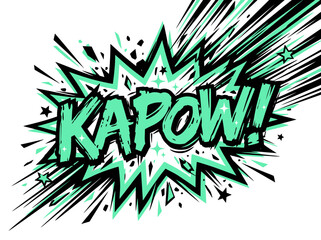 Explosion Comic Book Sound Effect "Kapow!" - Dynamic Action Burst © Februari