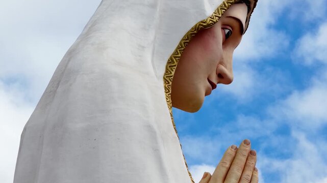 Our Lady Of Fatima Statue In Crato In Ceara Brazil. Catholic Sanctuary. Our Lady Of Fatima Monument Landscape. Our Lady Of Fatima Statue In Crato In Ceara Brazil. Religious Tourism. Pilgrimage Scenery