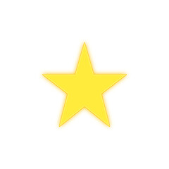 Fototapeta premium 3d golden star, bright yellow shiny 3D gold star icon for awards and celebrations, isolated on white background.