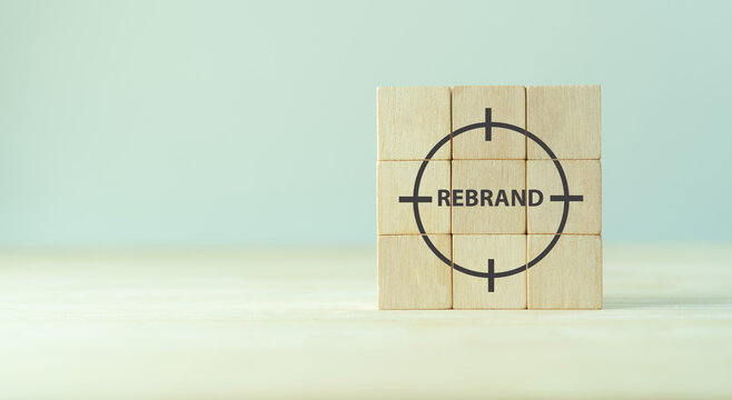 Rebranding strategy concept. Marketing and brand management. Rethinks marketing strategy with a new name, logo, or design, the intention of developing a new. Refreshing the look and feel of brand.
