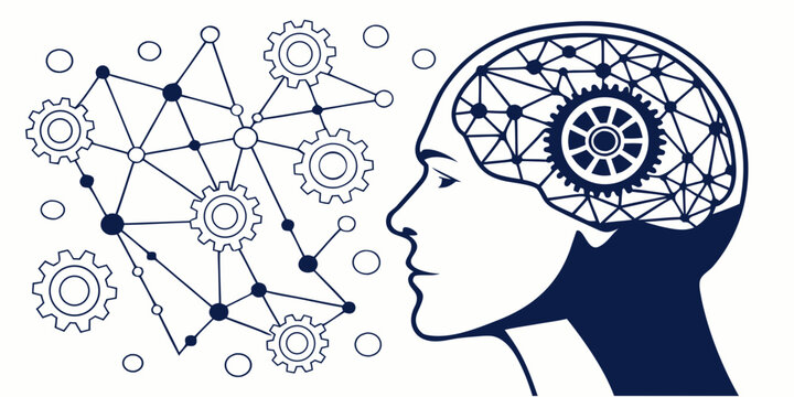 Artificial intelligence human brain connection concept illustration with artificial intelligence technology connection abstract thinking innovation knowledge learning