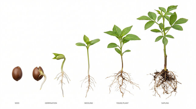 Plant Growth Stages Isolated.