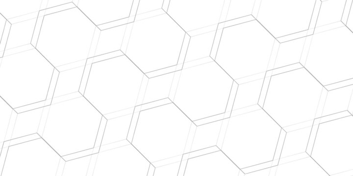Seamless pattern with outline hexagon grid. Honeycomb net backdrop. Abstract background with geometric line grille. Black hexagon mesh, vector illustration