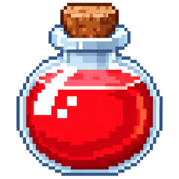 Health Potion Pixel Art Icon