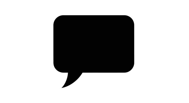 Speech bubble shape black silhouette against a white background
