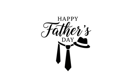 Elegant black and white father's day greeting card design featuring ties and hat symbolizing appreciation and love for fathers on special occasion © Nimay