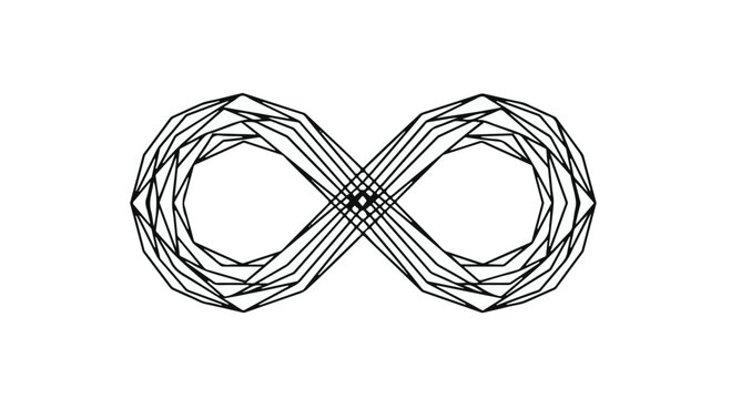 Infinity symbol illustration features a stylized, continuous loop with multiple.