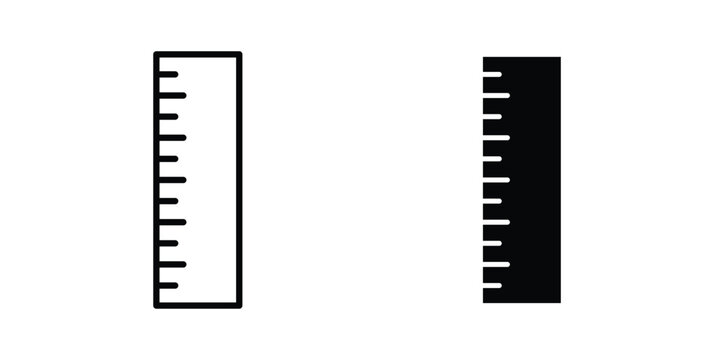Ruler icon concept. solid and line symbols