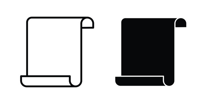 Scroll icon concept. solid and line symbols