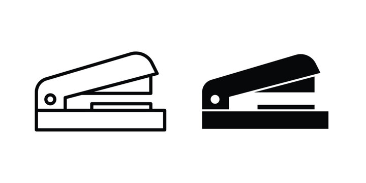 Stapler icon concept. solid and line symbols