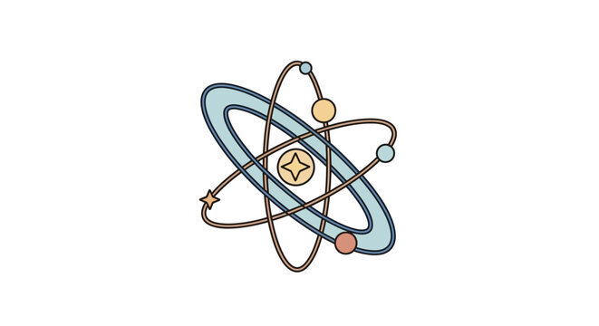 Atom Structure with Electron Orbits.