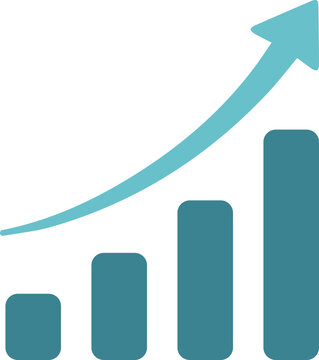 Financial Growth and Decline Bar Chart Icon with Revenue Trend Analysis and Business Performance Vector
