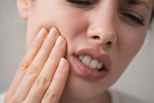 Young woman suffering from toothache
