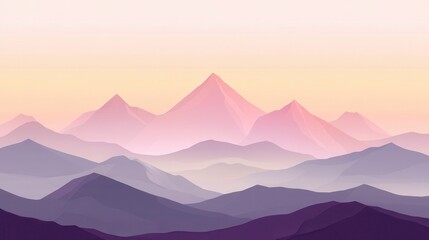 Fototapeta premium Iconic Mountains Emerge From Misty Valleys at Twilight With Enchanting Pastel Colors Painting the Sky