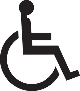 Disabled person in wheelchair icon symbol for accessibility Vector