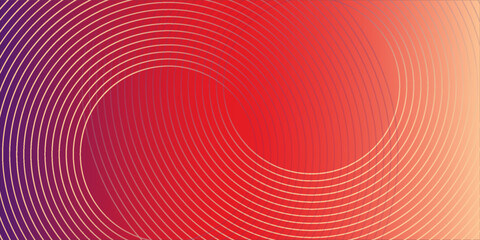 Obraz premium Abstract modern gradient horizontal template background. Trendy bright circle lines creative design. Minimal style graphic elements.