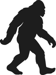Obraz premium A large silhouette of a mythical creature walks through a forest landscape.