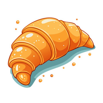 Cartoon croissant illustration with sprinkles