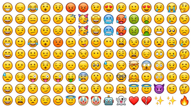 Emoji icon collection for digital communication social media and design projects