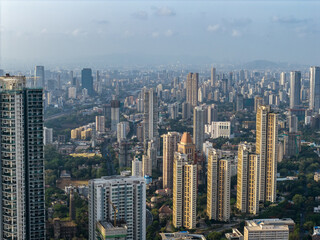 Fototapeta premium Mumbai High Rise Buildings Drone Photography Modern Mumbai Urban Landscape Aerial View