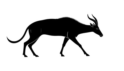 Fototapeta premium Black silhouette of a running horse in motion.