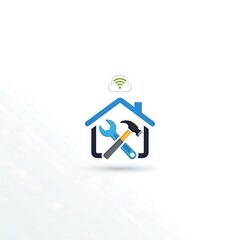 Naklejka premium Colorful house shaped icon with upward arrows symbolizing growth.