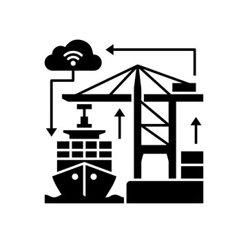 Cloud based logistics and container shipping management system icon