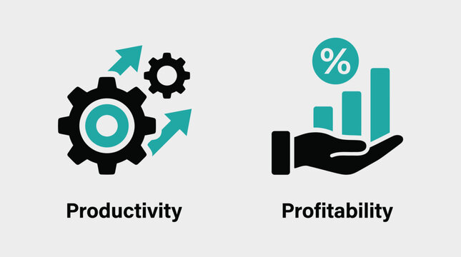 Business icons for productivity and profitability Vector